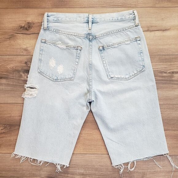 Frame Le Vintage Bermuda Distressed Denim Shorts In Drenched Size 24 NWT - Picture 14 of 16